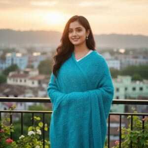 হালকা আকাশি-ক্রাফট শাল