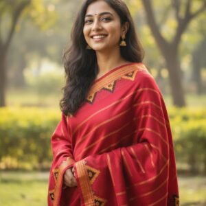 লাল-রয়্যাল তাঁত শাল